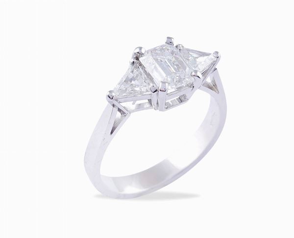 Anello in oro bianco 18kt con diamante