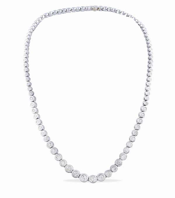 Collier rivière in oro bianco 18kt e diamanti