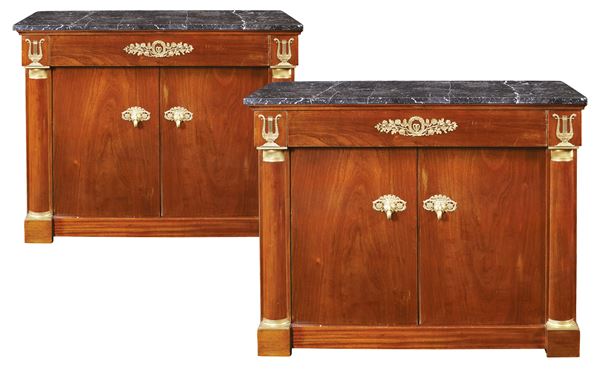 A pair of Empire style cupboards  (France, 20th century)  - Auction Fine Art from Villa Astor and other private collections - Colasanti Casa d'Aste