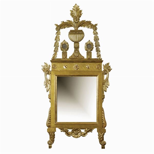 A giltwood wall mirror