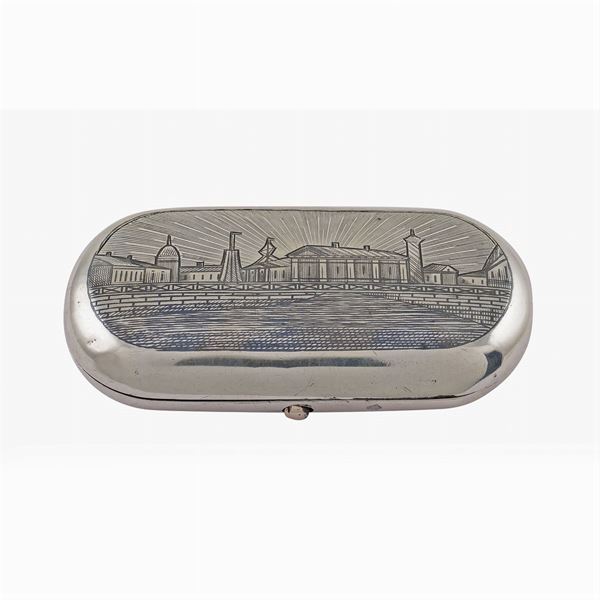 A silver niello snuffbox