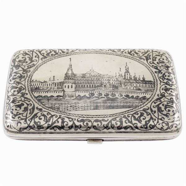 A niello silver snuffbox