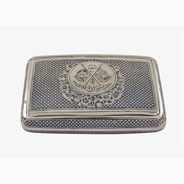 A niello silver snuffbox