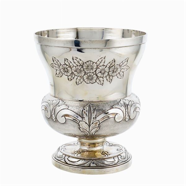 A silver wine bucket