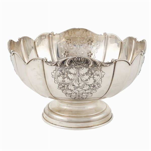 Bowl in argento baccellato