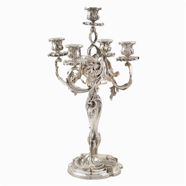 Candelabro a cinque luci in argento