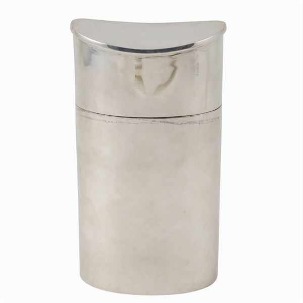 A silver liqueur holder