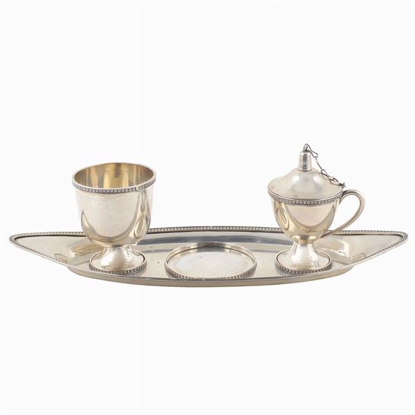 A silver inkwell