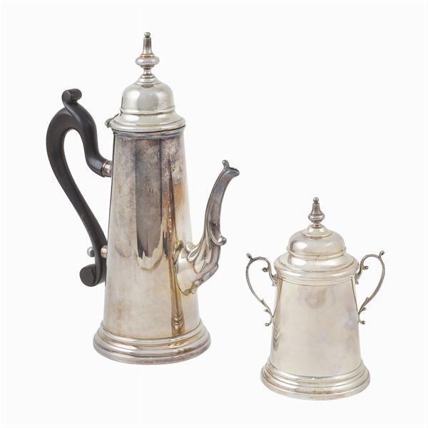 Caffettiera e zuccheriera in argento, orafo Brandimarte  (Firenze, XX Sec.)  - Asta GIOIELLI E OROLOGI  - Colasanti Casa d'Aste