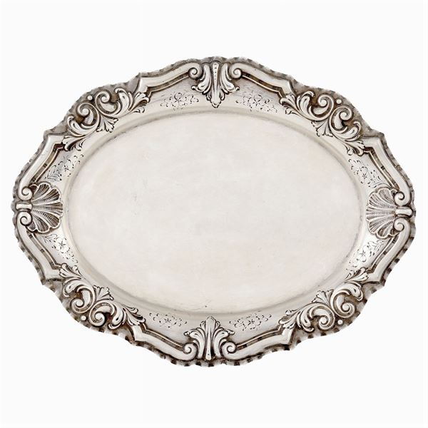 Vassoio ovale in argento  (Italia, XX Sec.)  - Asta GIOIELLI E OROLOGI  - Colasanti Casa d'Aste