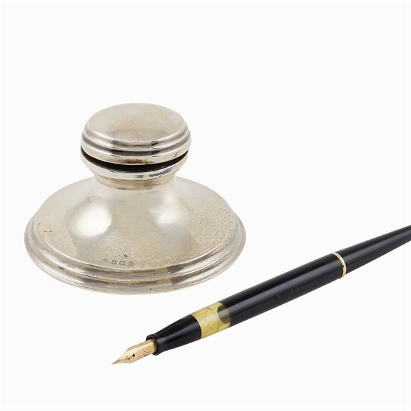 A silver inkwell