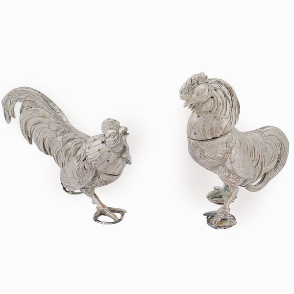 A pair of silver salt cellars  (Germany, 20th century)  - Auction Fine jewels and watches, silver and coptic textile fragments - Colasanti Casa d'Aste