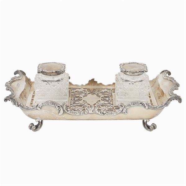 A silver inkwell