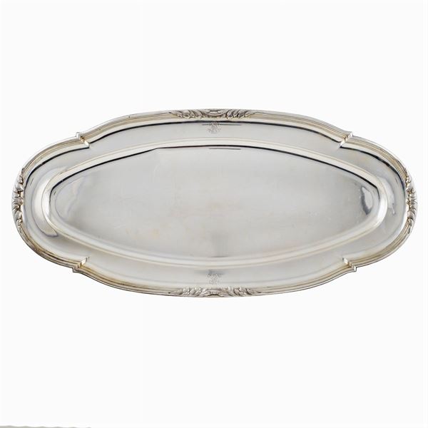 A silver oval tray
