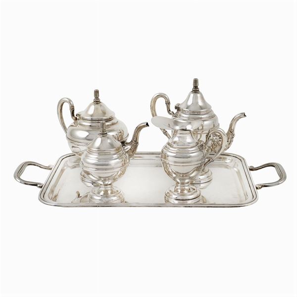 A silver tea and coffee set