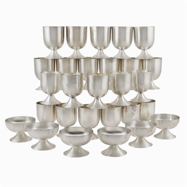 A silver glass set (30)  (Palermo, 20th century)  - Auction  FINE JEWELS - Colasanti Casa d'Aste