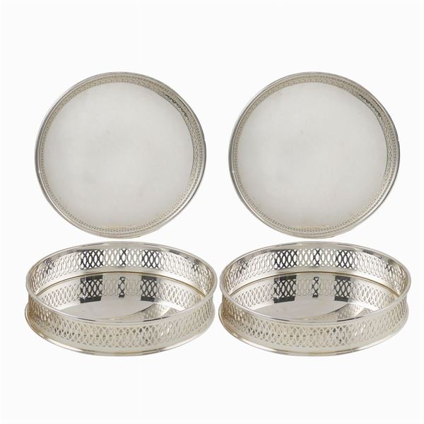 A silver coaster set (4)  (Padova, 20th century)  - Auction  FINE JEWELS - Colasanti Casa d'Aste