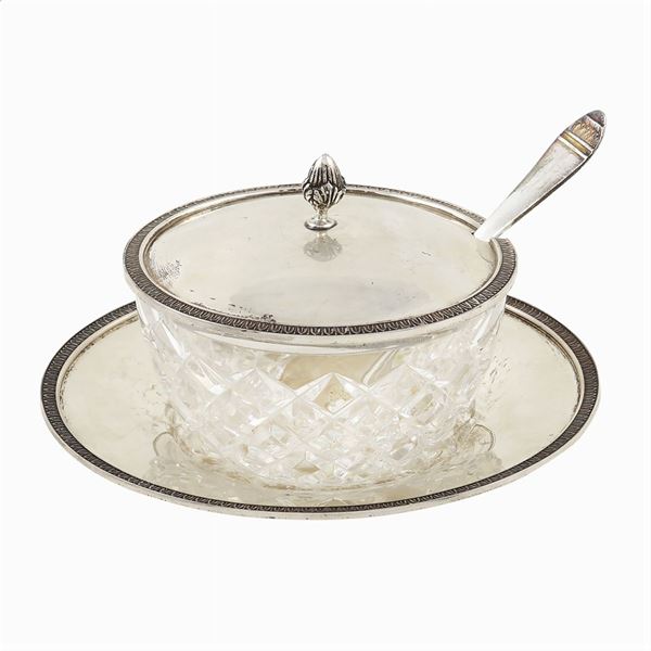 A silver and glass cheese holder  (Italy, 20th century)  - Auction  FINE JEWELS - Colasanti Casa d'Aste