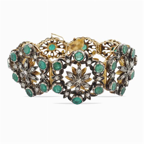 Bracciale semirigido in oro e argento