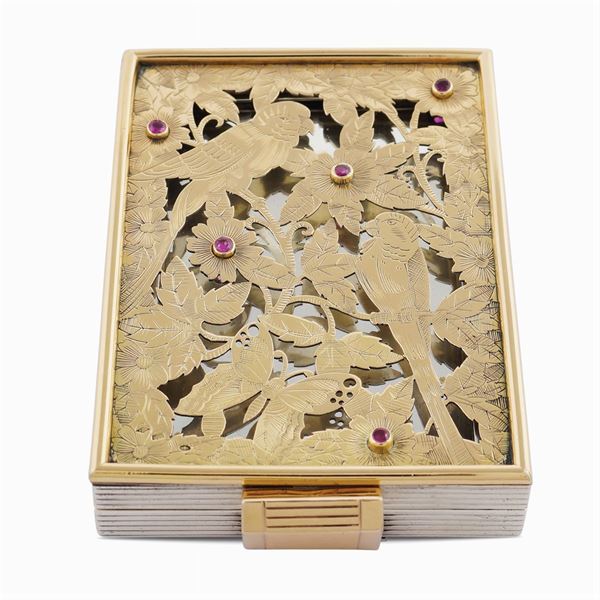 Boucheron Paris, trousse in argento e oro rosa