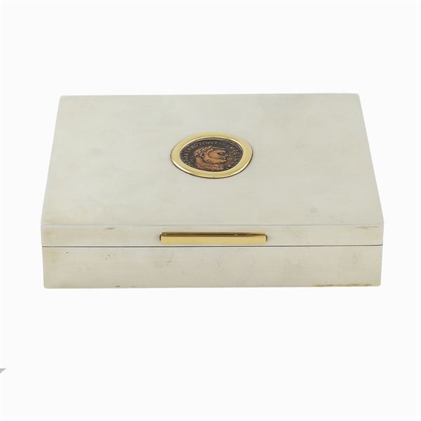 Bulgari, a rectangular silver and gold box