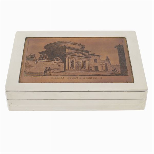 Bulgari, a silver and wood box