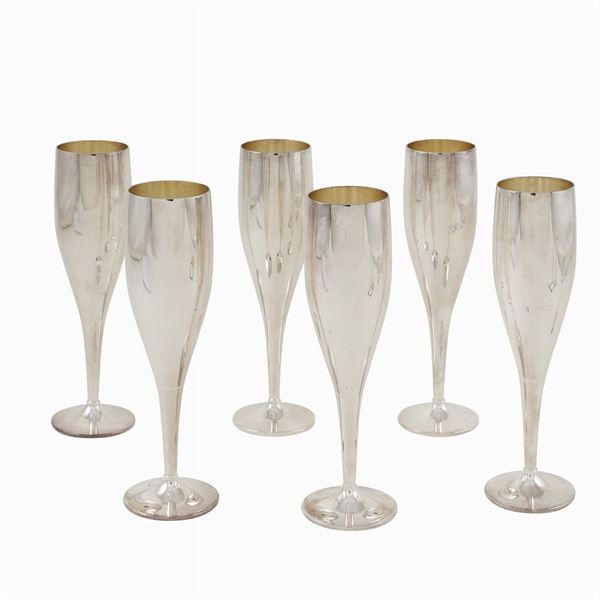 Sei flutes in argento