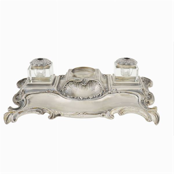 Calamaio stile Liberty in argento