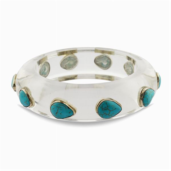 Bracciale a manetta in resina trasparente
