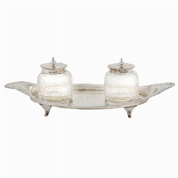 A silver inkwell