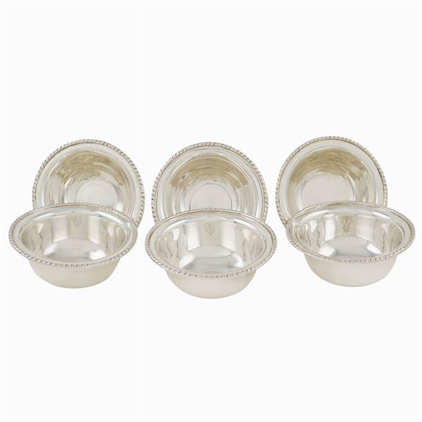 Sei coppette in argento