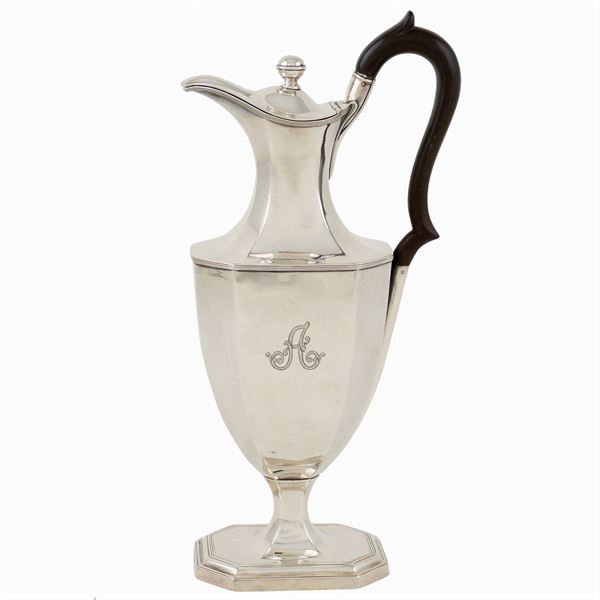 A silver coffeepot