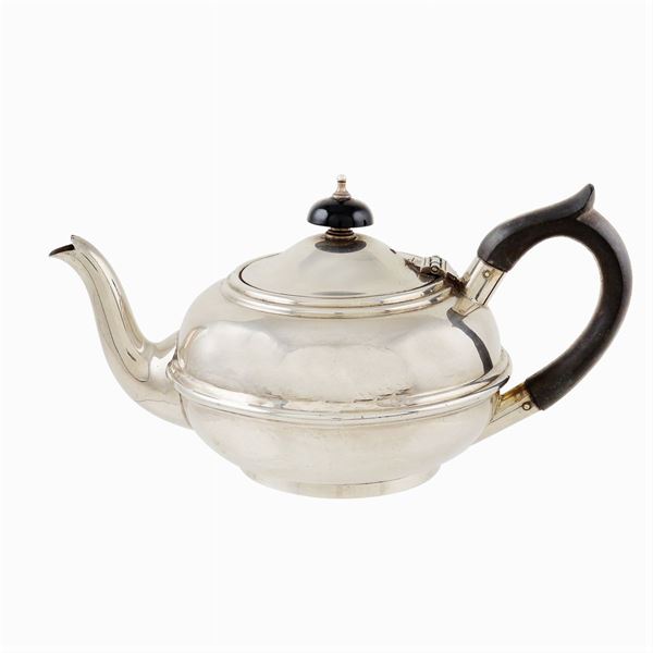 A silver teapot