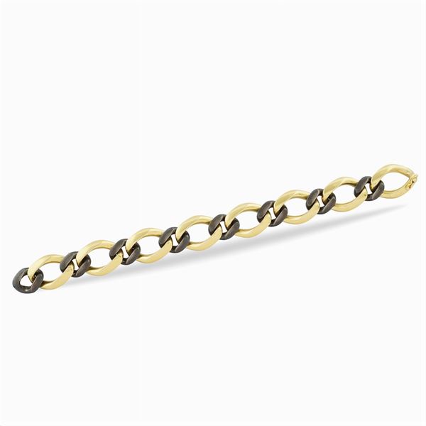 Bracciale in oro giallo 18kt ed ematite