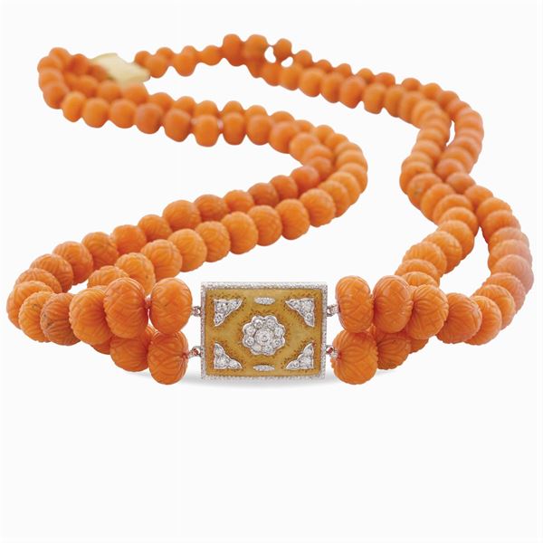 Federico Buccellati, collana in corallo e oro