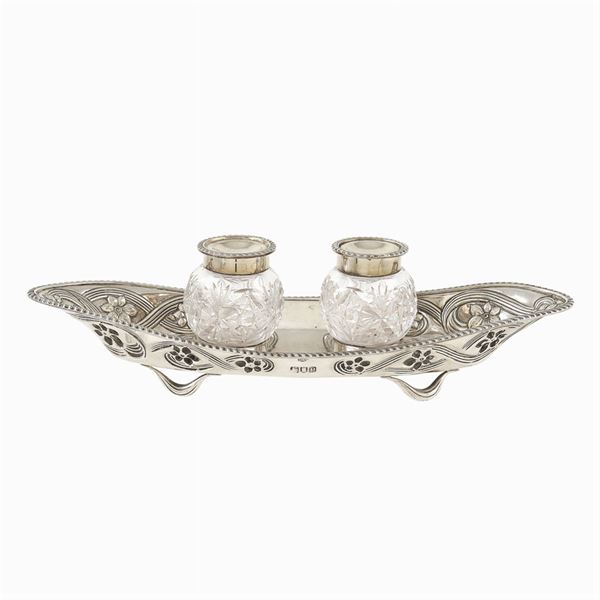 A silver inkwell