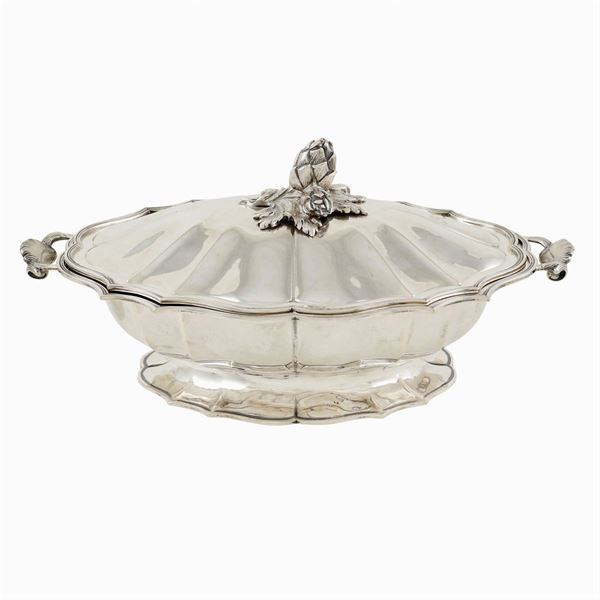 A silver tureen