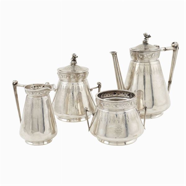 A silver coffee set