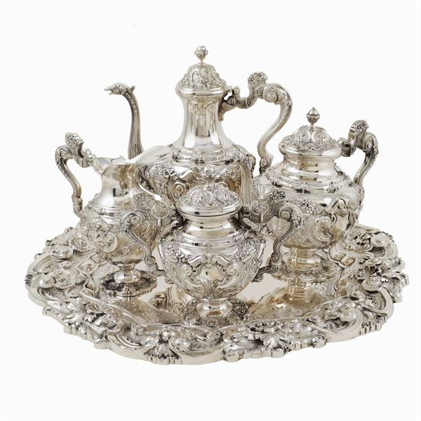A silver tea and coffee set  (Portugal, 20th century)  - Auction  FINE JEWELS - Colasanti Casa d'Aste