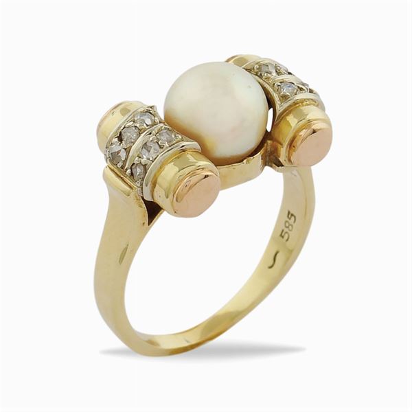 Anello in oro tre colori 14kt