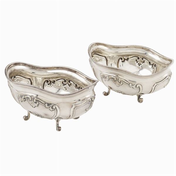 Coppia di salsiere in argento