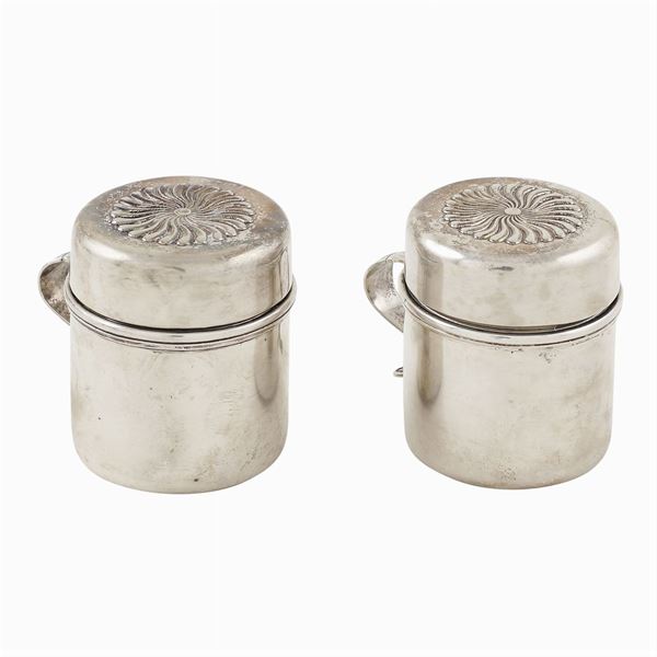 Two silver glasses