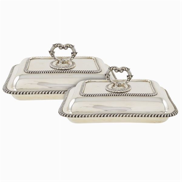 Coppia di legumiere in argento