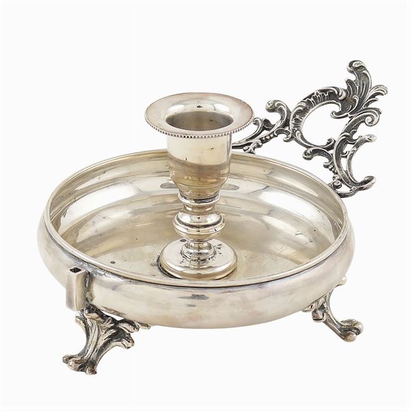 A silver candlestick