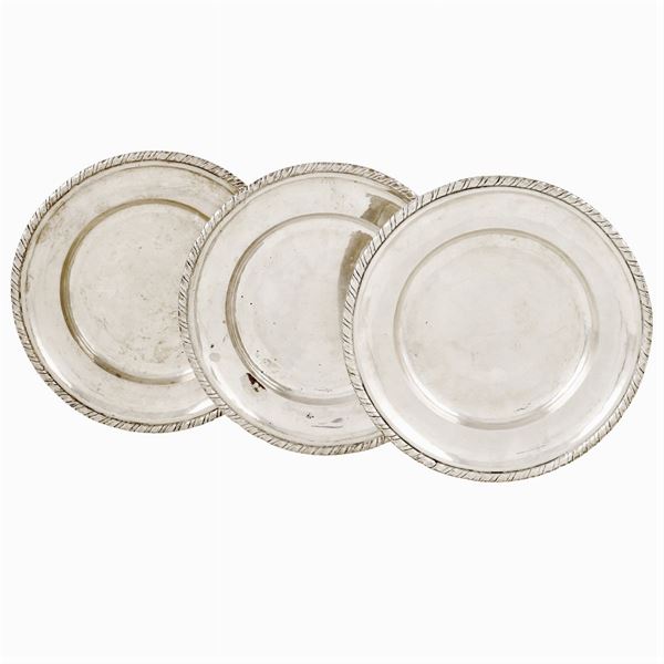Three silver plates