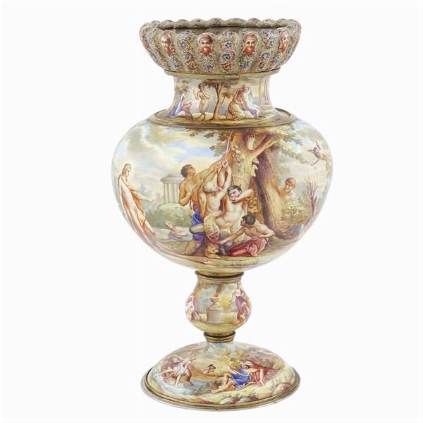 Vaso in argento e smalto