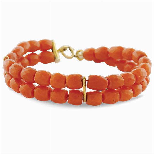 Bracciale con corallo mediterraneo