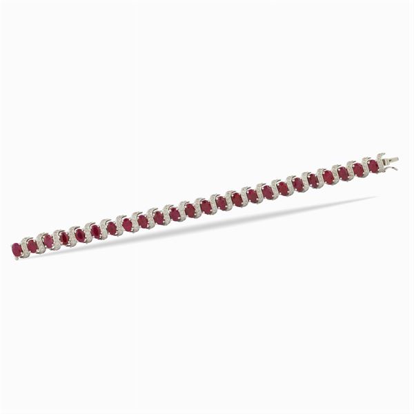 Bracciale in oro bianco 18kt e rubini