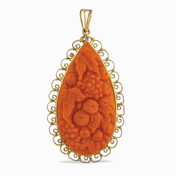 A mediterranean coral pendant