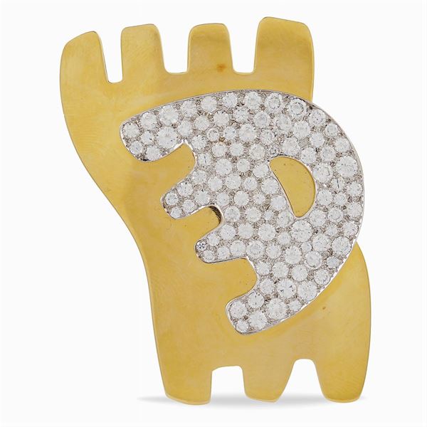 Giuseppe Capogrossi, a sculpted brooch